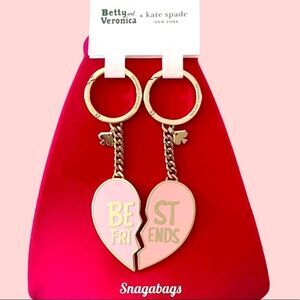 KATE SPADE NWT ARCHIE COMICS BETTY AND VERONICA BEST FRIEND KEY RING HEART